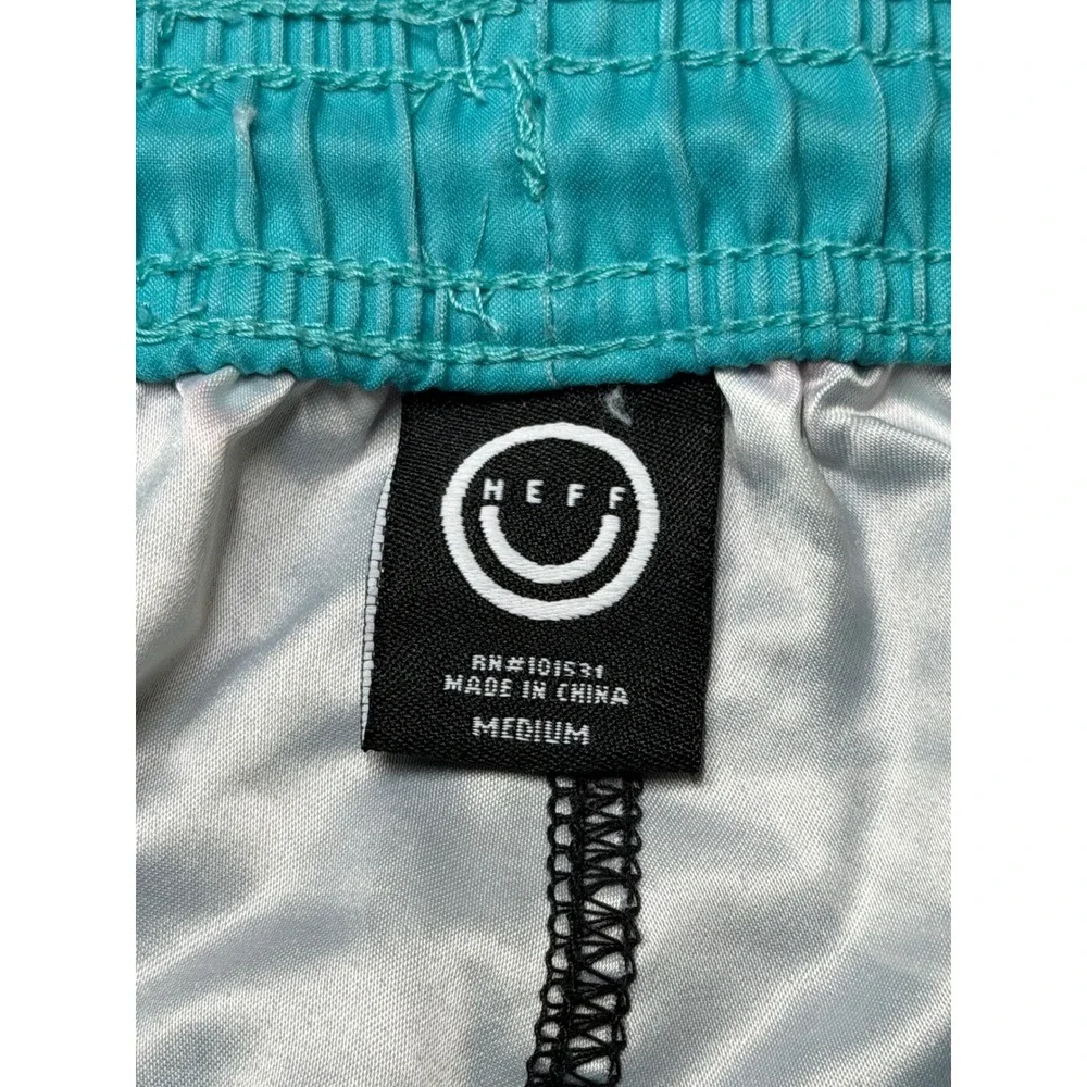Neff‎ Tropical Cockatoo Board Shorts Black Teal Medium Swim Trunks Retro Surf